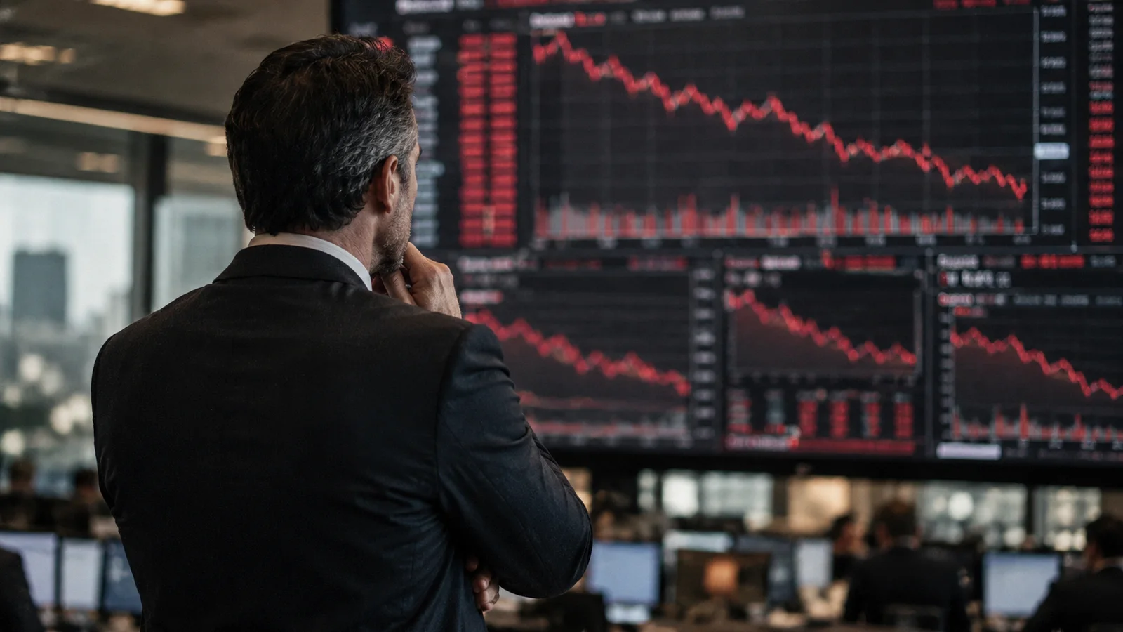 Boletim Focus: executivo observa gráficos do mercado em queda após a eleição