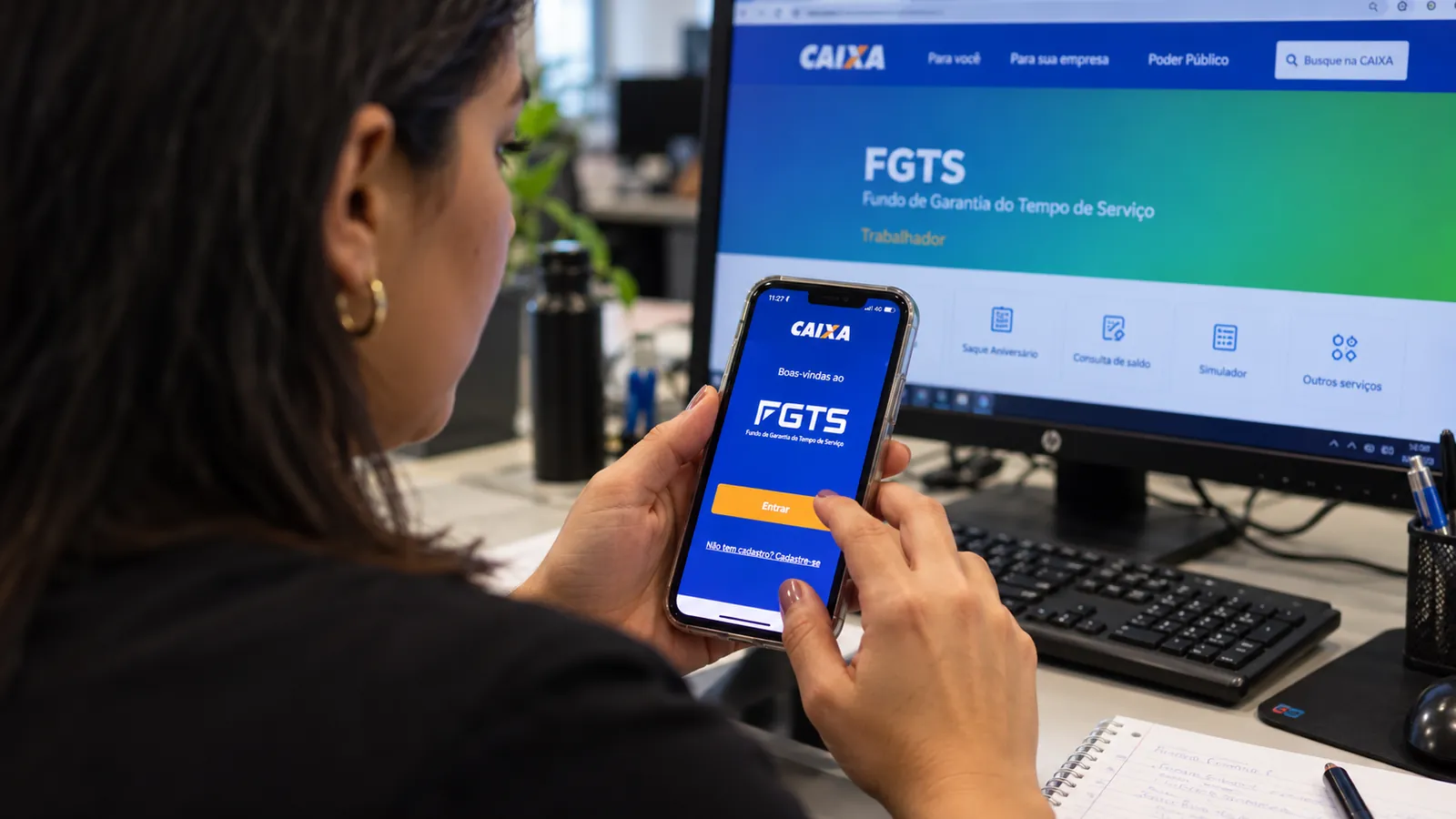 saque-aniversário do FGTS no aplicativo da Caixa